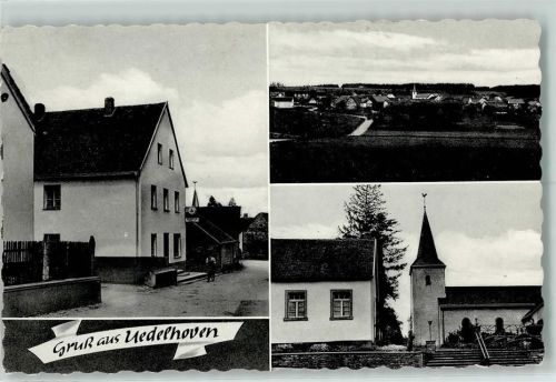 Uedelhoven Rückseite mit Kleberesten bzw Abschürfungen Landpost