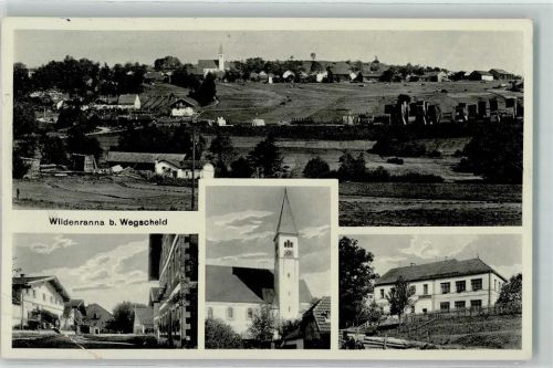 Wegscheid Kirche Bahnpost Passau - Wegscheid Zug 194