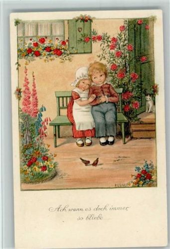 1918 Serie M. Munk 1158 - Kinderpoesie auf der Bank