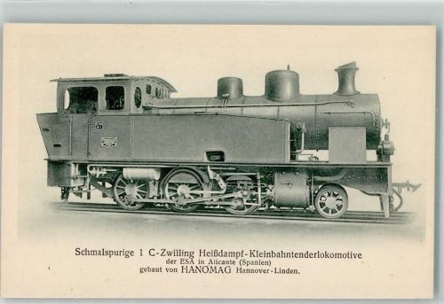 Alicante Schmalspurige 1 C-Zwilling Heißdampf-Kleinbahntenderlokomotive der ESA Hanomag Pk 15505