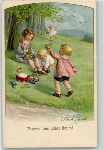 1929 Verlag Dondforf 1031 - Blumenpflücken - Voyez mes jolies fleurs AK