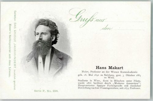 1900 Werbung Esser Seifenpulver Das Grosse Jahrhundert Serie F Nr. 228 - Hans Makart