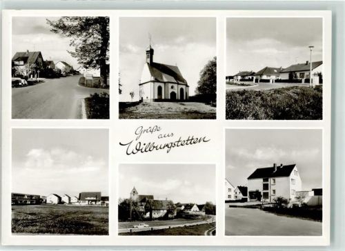 Wilburgstetten Kapelle Siedlung Dorfstraße Straßenwegweiser Stempel Marianne Mayr HKG-Gruppe