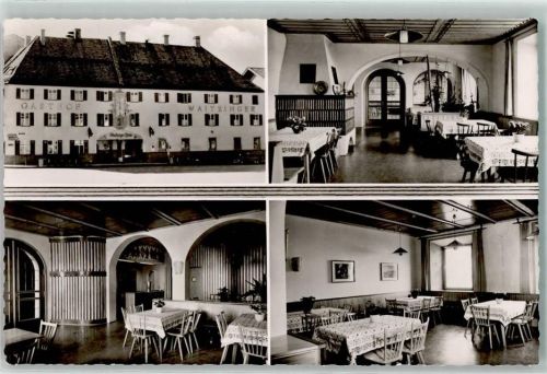 83714 W8160 Miesbach - Gasthaus Hotel Waitzinger Wandbemalung Gastraum Blumen Kachelofen Theke