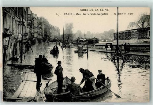 Paris 1910 Crue de la Saine Nr. 317 Hochwasser Katastrophe Quai des Grands-Augustins AK