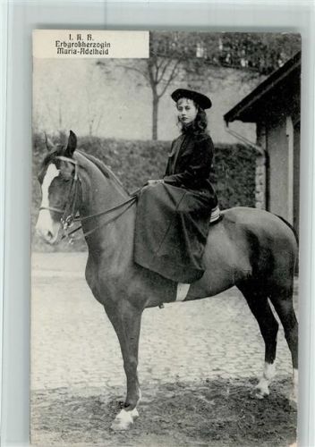 1909 Erbgroßherzogin Maria-Adelhei auf einem Pferd, gute Erhaltung AK