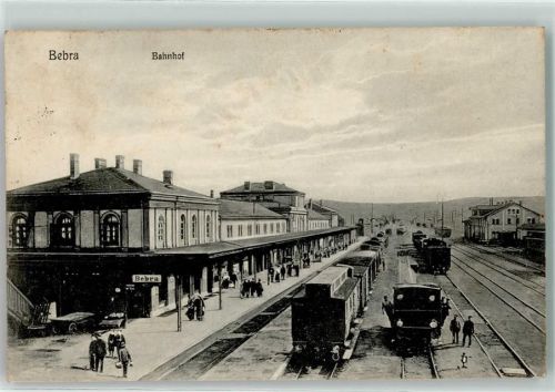 Bebra 1914 Bahnhof Bahnanlage Güterzug Rangierlok