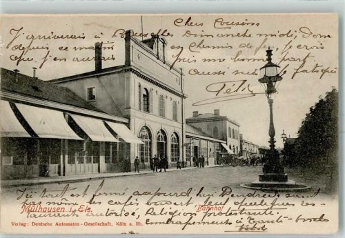 Mulhouse 1905 La Gare AK