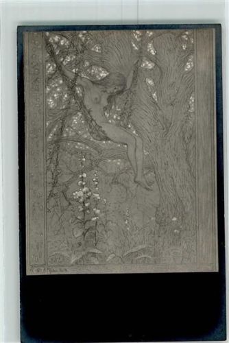 Nr. 47 Lianenschaukel Jugendstil Erotik AK