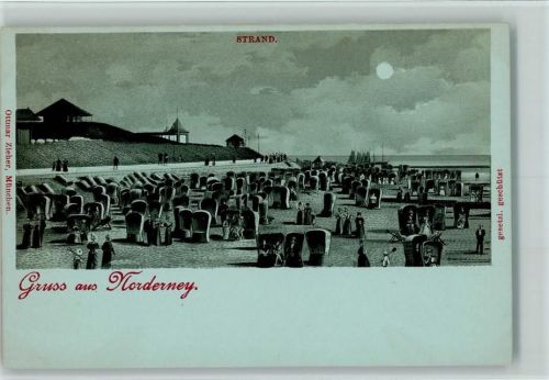 Norderney 1898 Gruss aus - Strandkörbe - Ottmar Zieher - sehr gute Erhaltung AK