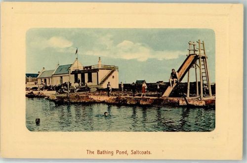 Saltcoats Baile an t-Salainn The Bathing Pond Rutsche Passepartout Prägedruck