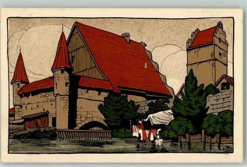 Dinkelsbühl Stadtmühle und Nördlinger Tor sign