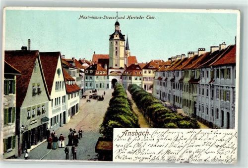 Ansbach 1902 Maximilians Straße Herrieder Tor Allee