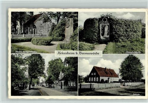 Iselersheim 1960 Fondorf Ehrung Denkmal, Schule, Kriegerdenkmal, Dorfstraße, AK