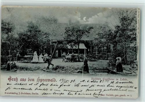 Lehde 1898 Richters Gasthaus Stocherkähne