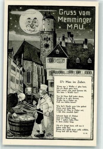 Memmingen Memminger Mau Zuber Mondgesicht Gedicht D'r Mau im Zuber