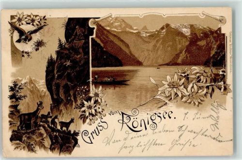 Schönau Königsee Gämse Falke Bahnpost Verlag Ottmar Zieher Lithographie