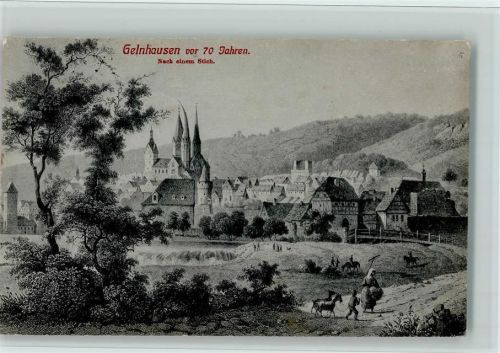 Gelnhausen 1912 Nach einem Stich - Der Ort vor 70 Jahren, gute Erhaltung AK