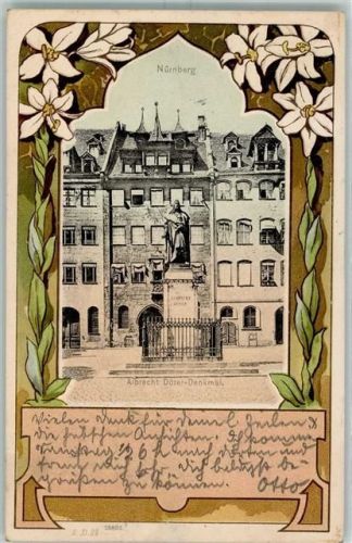 Nürnberg 1901 Albrecht Dürer-Denkmal Passepartout