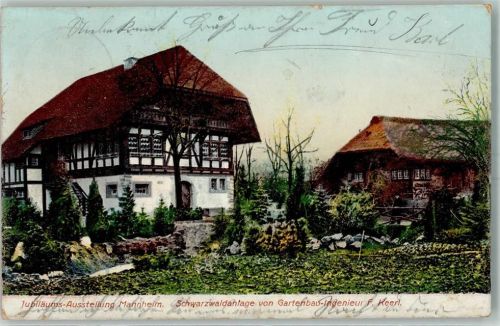 Mannheim 1907 Jubiläums-Ausstellung Schwarzwaldanlage von Gartenbau-Ingenieur F. Keerl