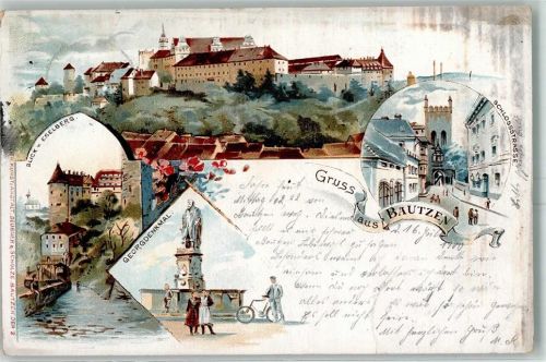 Bautzen 1900 Schlosstraße Georgdenkmal Blick vom Eselberg