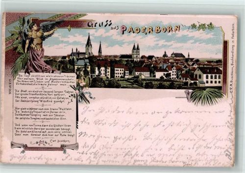 Paderborn Gruss aus - Gedicht v. Buschhorn AK