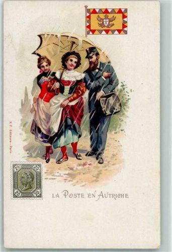 Tracht La Poste en Autriche Briefmarke Postbote