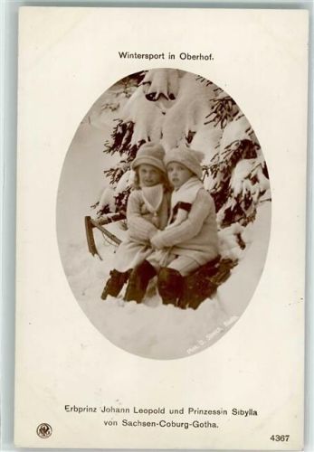 Oberhof Wintersport Erbprinz und Prinzessin Sibylla v. Sachsen-Coburg-Gotha AK