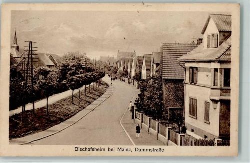 Bischofsheim 1924 Dammstraße AK