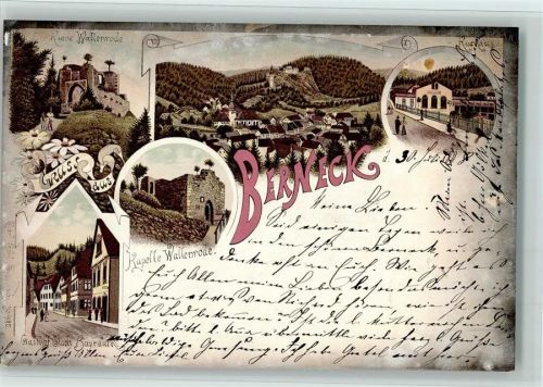 Bad Berneck 1898 Gruss aus - Burgruine, Kurhaus, Gasthof AK