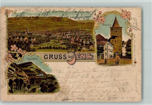 Jena 1898 Gruss aus - Litho, fleckig
