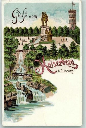 Duisburg 1905 Kaiserberg Lithographie