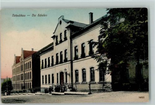 Netzschkau 1919 Die Schulen AK