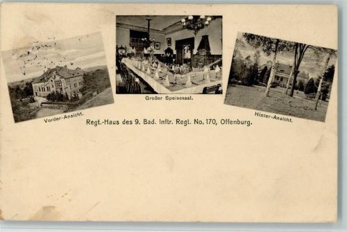 Offenburg 1913 Regiment Haus der 9. Bad. Infantr. Regimentas Nr. 170