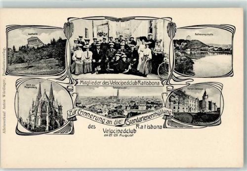 Regensburg Mitglieder des Velocipedclub Ratisbona Walhalla Befreiungshalle Dom