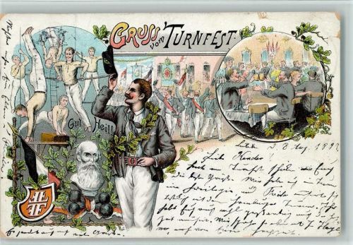 1897 Gruss aus - Gut Heil, Jahnvater, AK