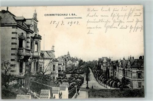 Crimmitschau 1907 Lindenstraße Villen