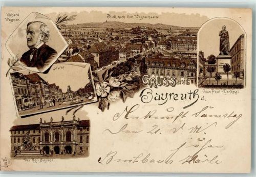Bayreuth Richard Wagner Jean Paul-Denkmal Markt Kgl. Schloss