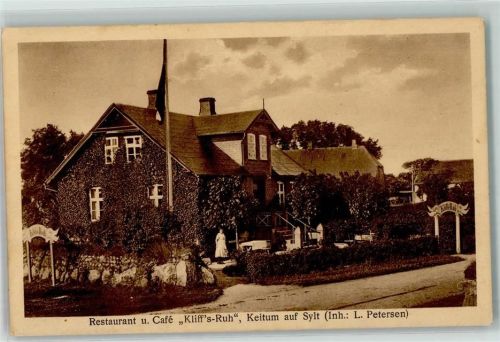 Keitum Gasthaus Cafe Kliffs-Ruh Inh L. Petersen Stempel Effektenkassa