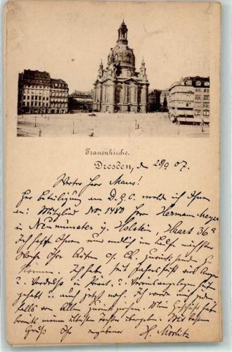 Dresden Vorläufer Druck 1890-1895 Frauenkirche