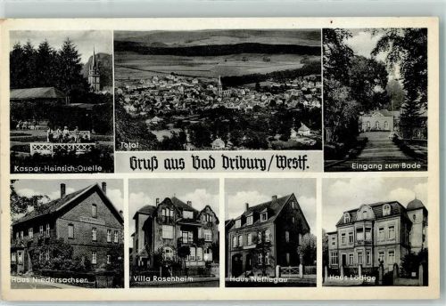 Bad Driburg Kaspar-Heinrich-Quelle Eingang zum Bade Haus Niedersachsen Villa Rosenheim Haus Nethegau Haus Lödige