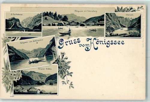Königssee 1898 Gruss aus Kunstverlag Metz Nr. 2491 AK