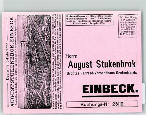 Einbeck 1914 August Stukenbrok Bestellkarte AK