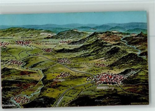 Königsberg Landkarte aus der Vogelperspektive Original aus dem Nachlaß von Manfred Felle