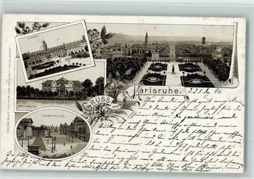 Karlsruhe 1896 Gruss aus - AK