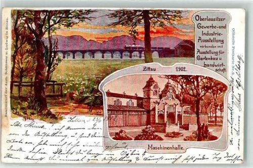 Zittau 1902 Oberlausitzer Gewerbe- & Industrie-Ausstellung 1902 Maschinenhalle Karte Nr. 2