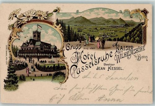 Bonn Gruss aus Hotel Casselruhe Kaiser Wilhelmshöhe AK