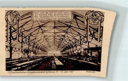 Treuen 11. Vogtl. Sängerbundesfest 1927 - Festhalle Innenansicht