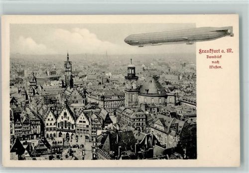 Frankfurt 1930 Luftschiff über der Stadt, sehr gute Erhaltung AK