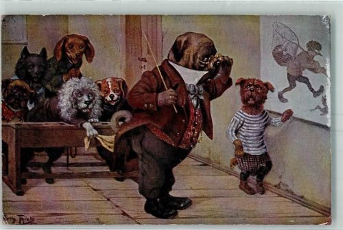 Hunde vermenschlicht Verlag TSN Serie 1572 AK